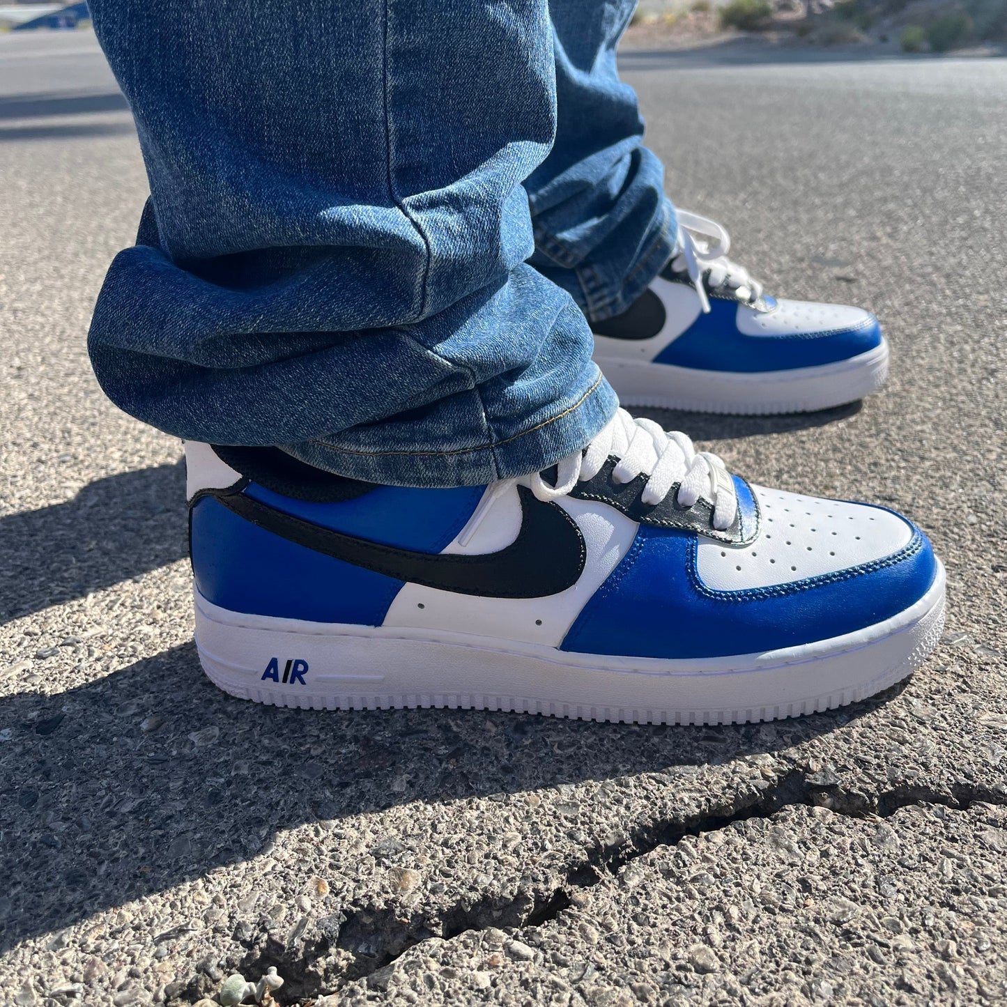Custom Nike Air Force 1 " BLUE PUNCH "