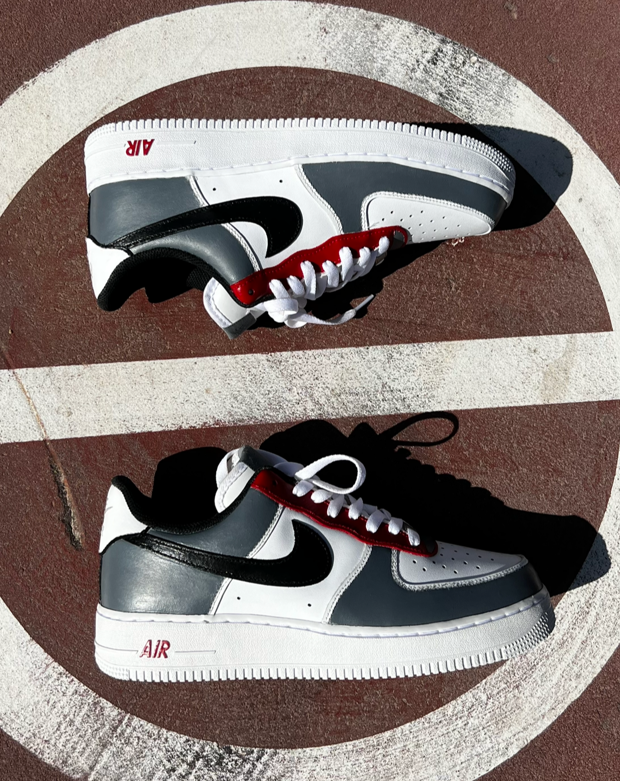 Nike Air Force 1 Custom Blood Red Sneakers Men 