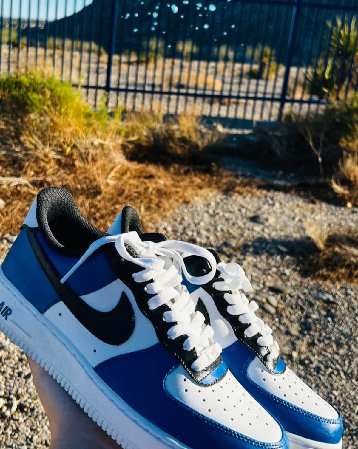 Custom blue nike air force 1 Clearance