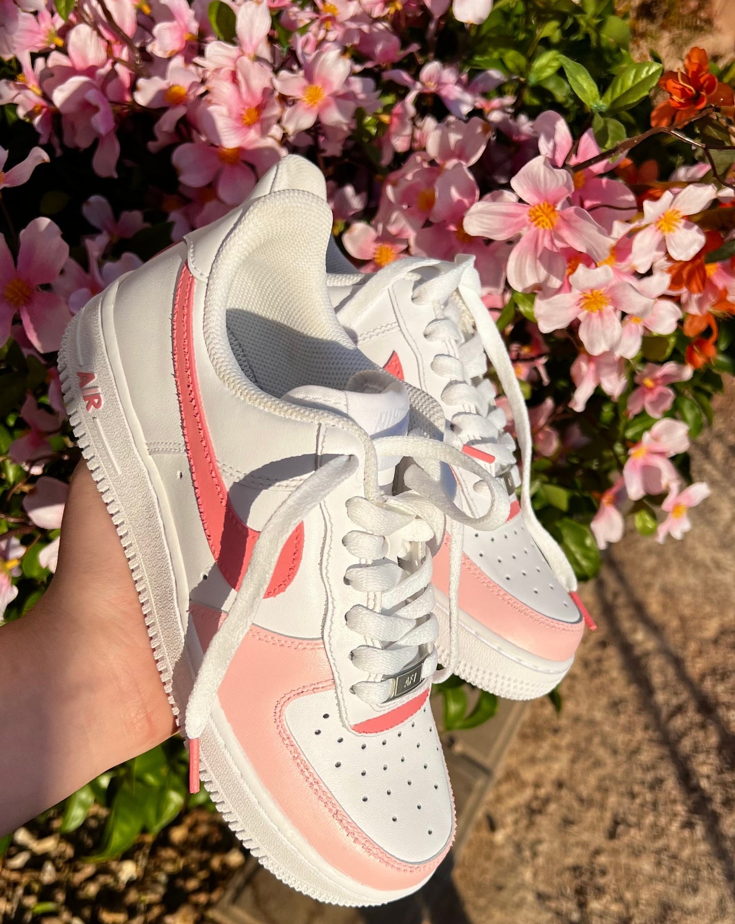 Custom Nike Air Force 1 " PEACH BLOSSOM " ( WOMAN'S EXCLUSIVE )