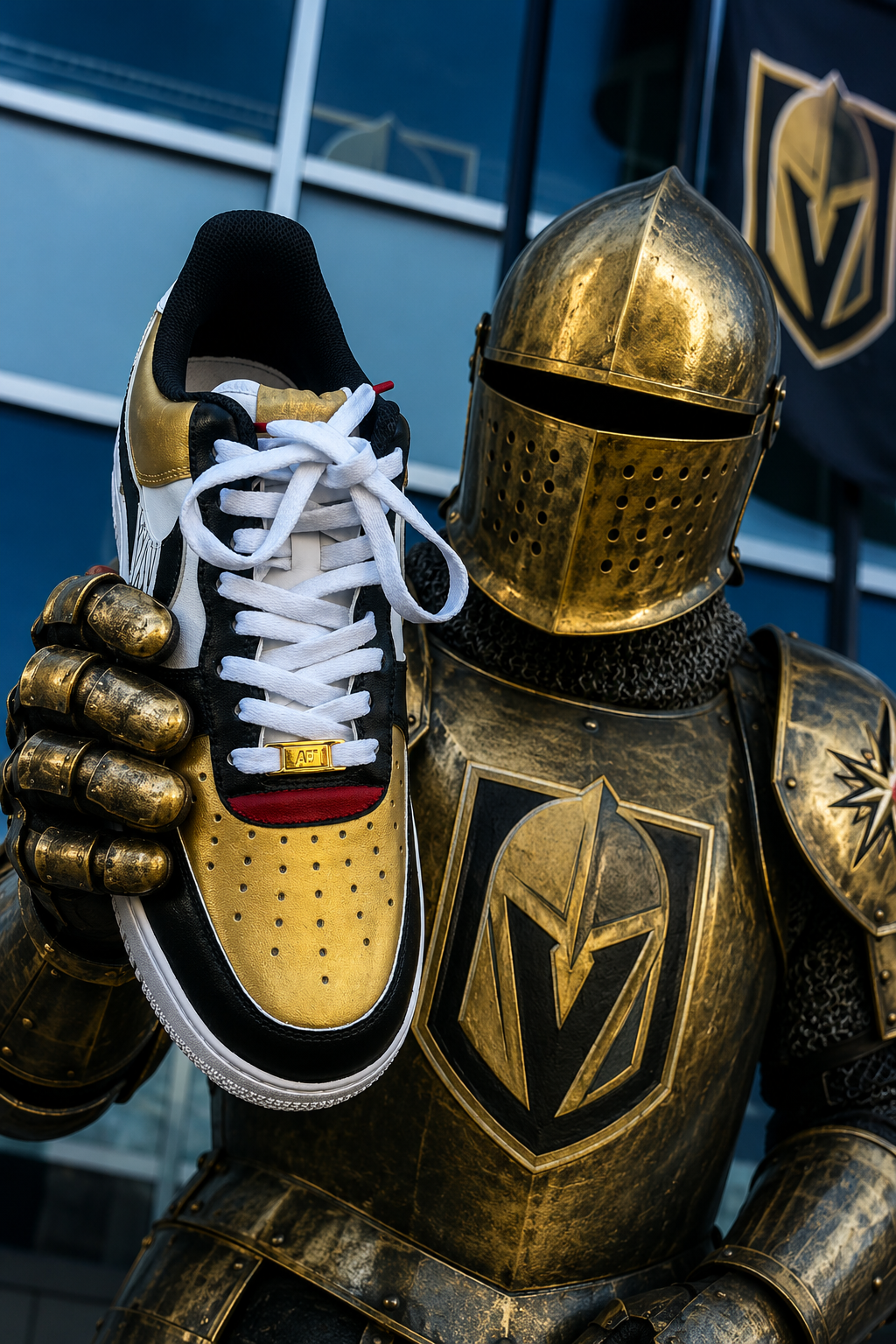 Custom Nike Air Force 1 “ VEGAS GOLDEN KNIGHTS “