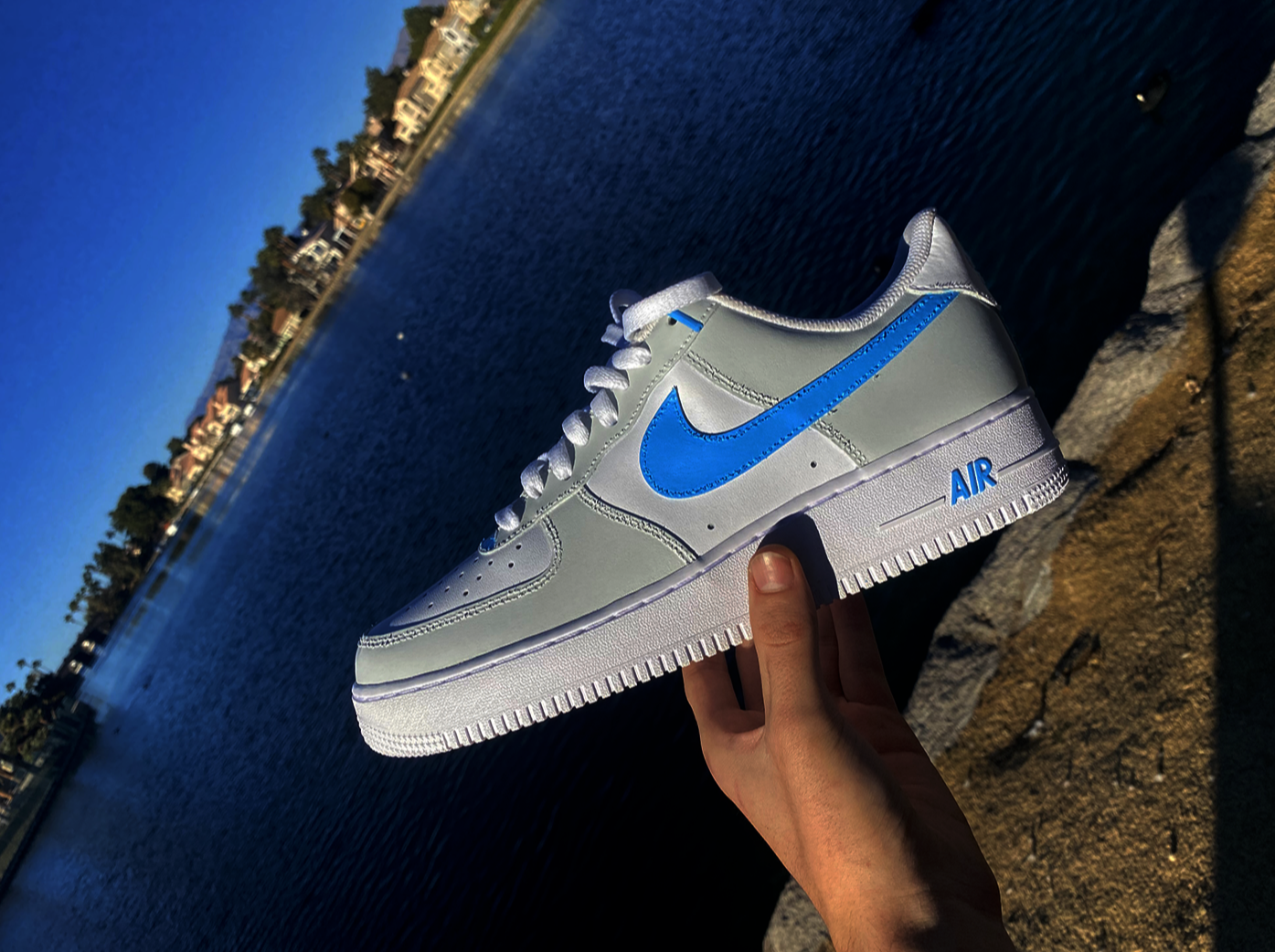 Custom Nike Air Force 1 Blue Punch Men's Size 8.5