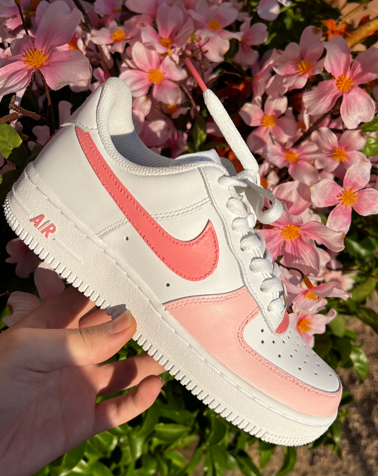 Custom Nike Air Force 1 " PEACH BLOSSOM "  ( WOMAN'S EXCLUSIVE )